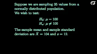 Hypothesis tests on one mean t test or z test