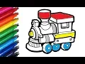 Coloring Pages TOY TRAIN How to color a little Train - Color Toys for Kids