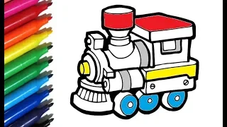 Coloring Pages TOY TRAIN How to color a little Train - Color Toys for Kids