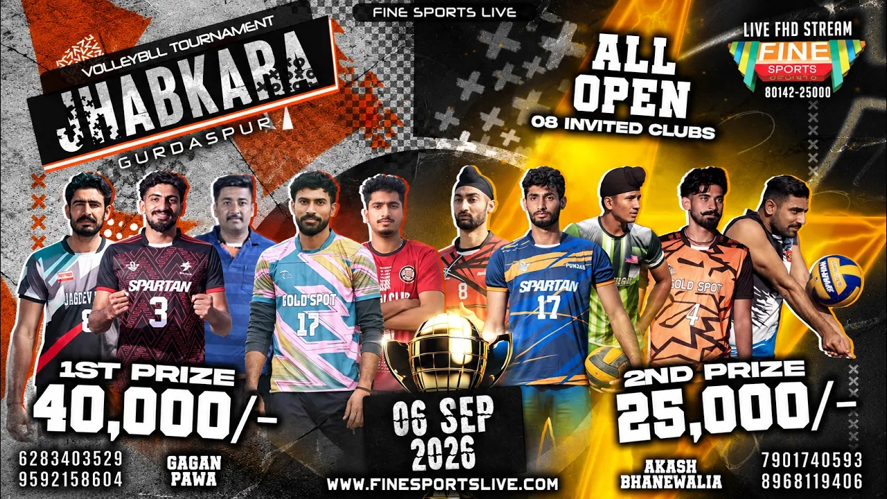 SEMI FINALS || ALL OPEN JHABKRA (GURDASPUR) VOLLEYBALL TOURNAMENT LIVE @FineSportsLive​