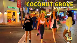 coconut grove at night miami s most charming night walk 4k