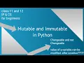 Mutable and Immutable in Python Class 11 IP CS CBSE
