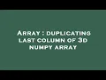 Array duplicating last column of 3d numpy array