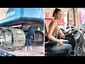 Download Lagu Vrouwelijke vrachtwagenchauffeur Yang Xiaoying beveiligt de lading van een graafmachine en bestuu...
