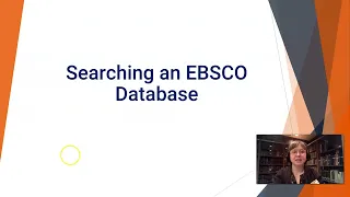 Searching an EBSCO Database