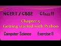 NCERT Class 11 Computer Science Chapter 5 Getting Started with Python Exercise 11 Telugu