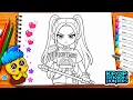 Mira Huntrix Chibi Coloring Page K-Pop Demon Hunters Fan Art Tutorial