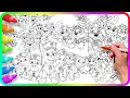 PAW PATROL Coloring Pages MIX How to color Paw Patrol Characters Easy Drawing Tutorial Art