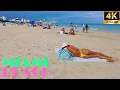 HOT WINTER DAYS ALONG MIAMI BEACH Sunbathers Enjoy Temperatures Of 26 C In Miami 4K