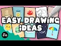 10 QUICK and EASY THINGS to DRAW when you are bored - Easy Procreate Drawing Ideas