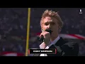 Cody Simpson performs the Australian National Anthem at the Melbourne Game