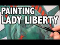 Lady Liberty Portrait using SoHo Oil Paints