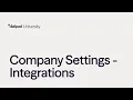 Company Settings - Integrations