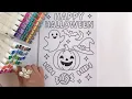 Coloring a Cute Halloween Page Relaxing Art with Bright Markers