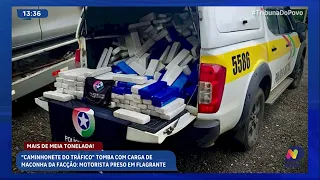Caminhonete tomba com 600 kg de maconha em Porto União e motorista é preso