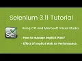 20 How to manage Implicit Wait Selenium 2018 Tutorial using C Visual Studio