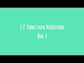 1 2 Function Notation day 1