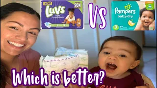 NEW LUVS TRIPLE LEAK GUARD DIAPER REVIEW VS PAMPERS BABY DRY
