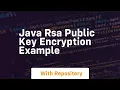 java rsa public key encryption example