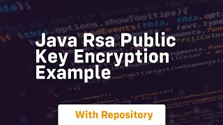 java rsa public key encryption example