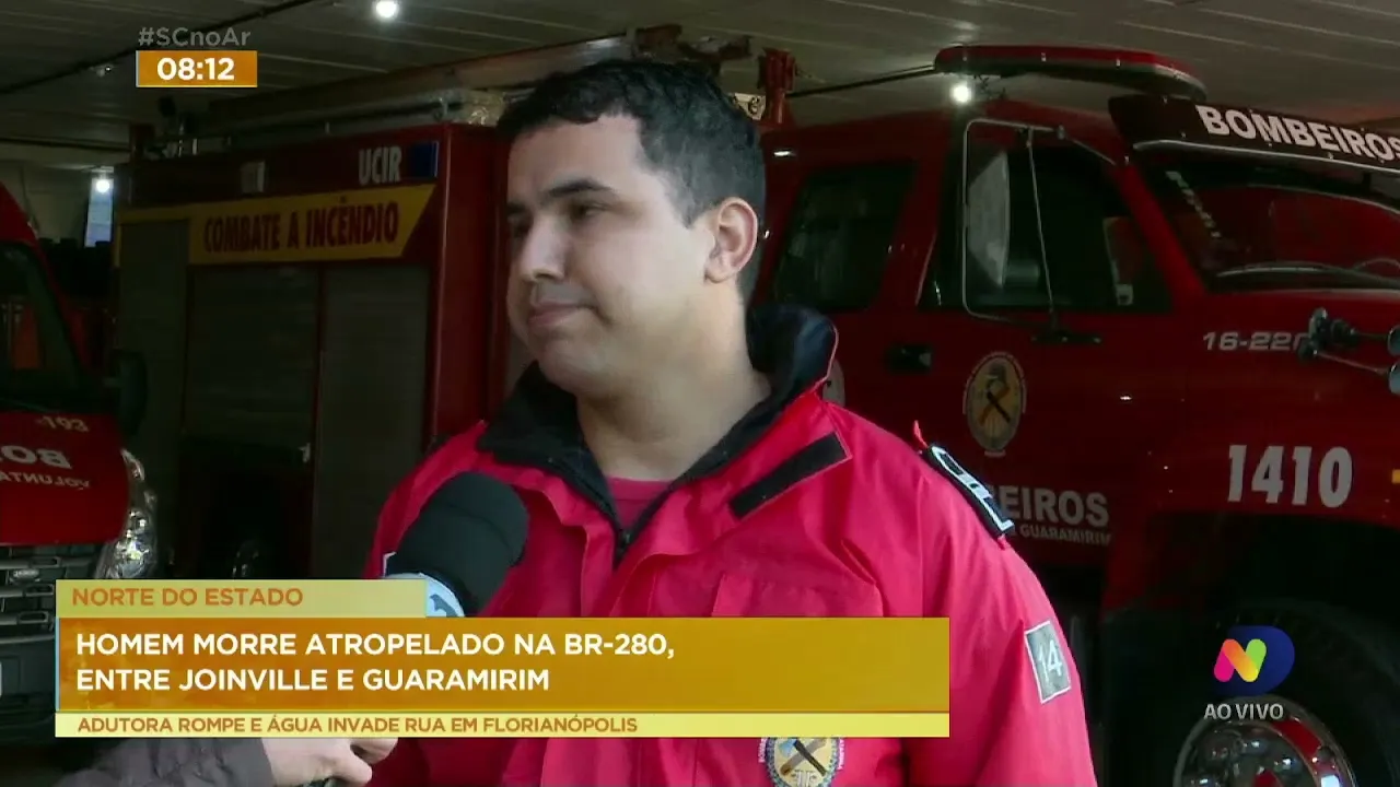 Homem morre atropelado na BR-280, entre Joinville e Guaramirim