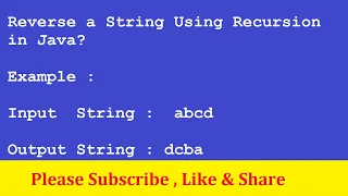 Reverse a String Using Recursion in Java
