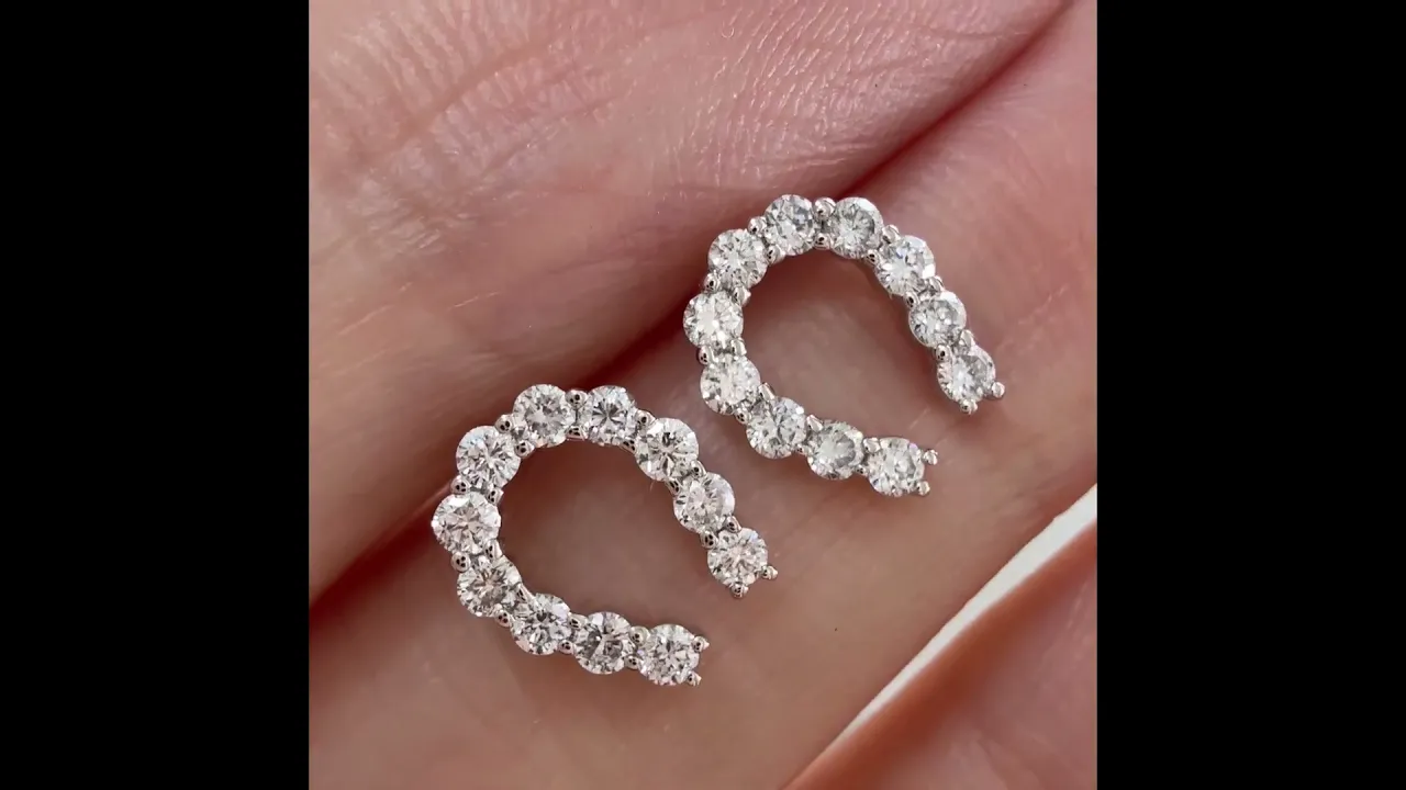 Classic Horseshoe Lab-Grown Diamond Stud Earrings