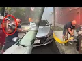 Firefighter Breaks Car Window to Access Blocked Fire Hydrant