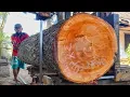 Download Lagu Dangerous process!! Sawing a beautiful large mahogany log 