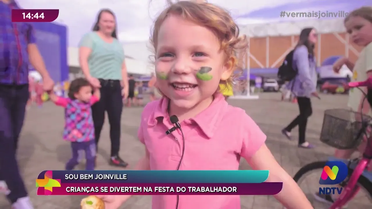 Sou Bem Joinville: crianças se divertem na Festa do Trabalhador da NDTV