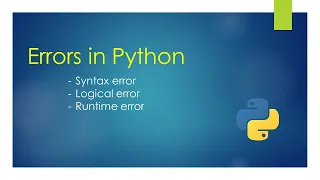 Errors in Python Syntax Logical and Runtime error Unit-2 Class-11th CBSE Computer Science