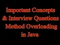 Important Concepts Interview Questions of Method Overloading in Java Type Promotion in Java