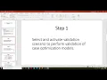 Case Optimization Model Validation
