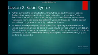 Python tutorial for beginners in hausa language
