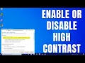 How to Enable or Disable High Contrast in Windows 10