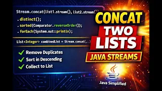 Java 8 Streams Concatenate Two Lists Stream concat with Example