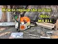 Chainsaw leaking bar oil How to replace the oil line on a Stihl ms211