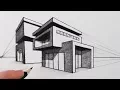 How to Draw a House in Two Point Perspective Modern House