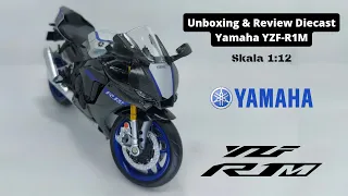 unboxing and review diecast superbike yamaha yzf r1m skala 1 12 by makeda