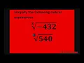 Simplify radical expressions cube root -432 and sqrt 540