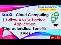 L12 SaaS - Cloud Computing Software as a Service Application Characteristics Benefits Issues