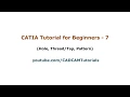 CATIA Tutorial for Beginners - 7 CATIA Hole Thread Tap and Pattern Command Tutorial