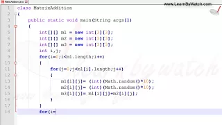 Matrix Addition in JAVA Learn JAVA with Practical Examples Vineet Agarwal