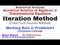 10 Fixed Point Iteration Method Working Rule Problem Iteration Method Numerical Methods