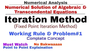 10 Fixed Point Iteration Method Working Rule Problem Iteration Method Numerical Methods
