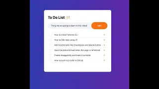 Draggable and Sortable To Do List using Tailwind CSS and JavaScript