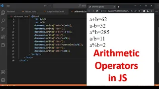 Arithmetic Operators in JS JavaScript Operators JavaScript Tutorial in Hindi part 16