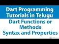 - Dart Functions or Methods Syntax and Properties Dart Programming language Tutorials telugu