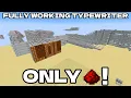 How to make a Working Typewriter with Just Redstone in Minecraft
