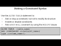 Oracle Database 12c SQL Workshop - Managing constraints